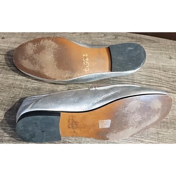 Coach Mary Lockup Silver Slip On Loafer Designer Shoes Womens Size 7 Leather - Picture 8 of 10